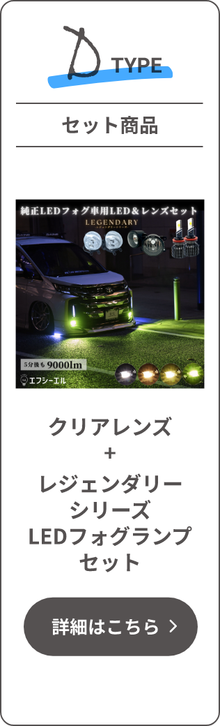 Dtypeクリアレンズ+レジェンダリーシリーズ
LEDフォグランプセット